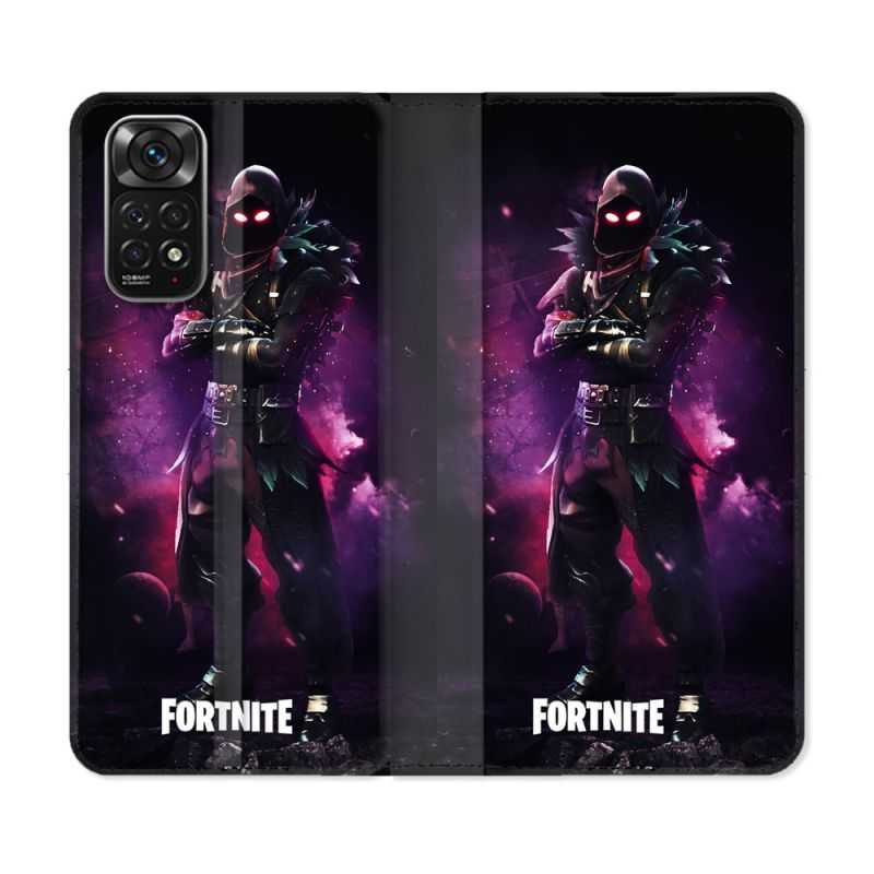 Housse Cuir Portefeuille Pour Xiaomi Redmi Note 11 / 11S Fortnite Raven