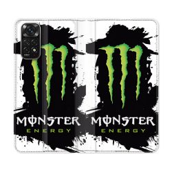 Housse Cuir Portefeuille Pour Xiaomi Redmi Note 11 / 11S Monster Energy Tache