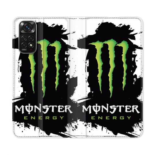 Housse Cuir Portefeuille Pour Xiaomi Redmi Note 11 / 11S Monster Energy Tache