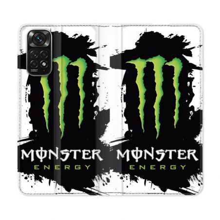 Housse Cuir Portefeuille Pour Xiaomi Redmi Note 11 / 11S Monster Energy Tache