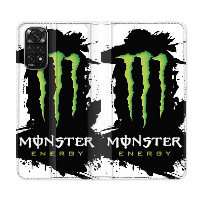 Housse Cuir Portefeuille Pour Xiaomi Redmi Note 11 / 11S Monster Energy Tache