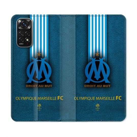 Housse Cuir Portefeuille Pour Xiaomi Redmi Note 11 / 11S Olympique Marseille OM Bande