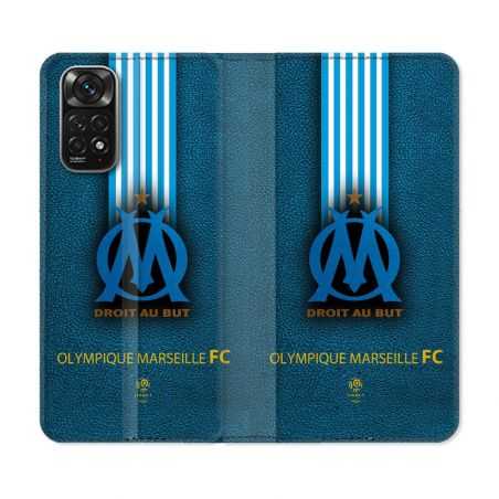 Housse Cuir Portefeuille Pour Xiaomi Redmi Note 11 / 11S Olympique Marseille OM Bande