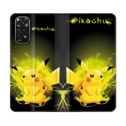 Housse Cuir Portefeuille Pour Xiaomi Redmi Note 11 / 11S Pokemon Pikachu Eclair