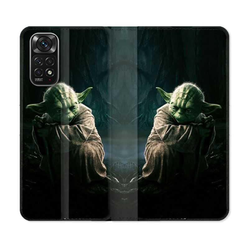 Housse Cuir Portefeuille Pour Xiaomi Redmi Note 11 / 11S Star Wars - Yoda sombre