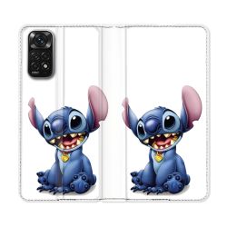Housse Cuir Portefeuille Pour Xiaomi Redmi Note 11 / 11S Stitch Blanc