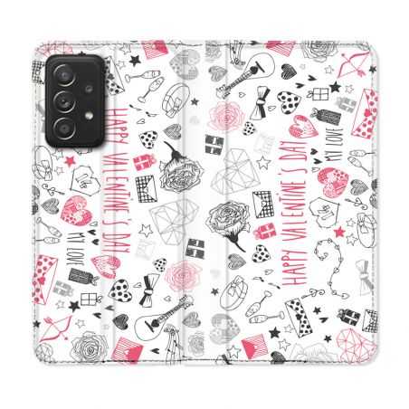 Housse Cuir Portefeuille Pour Samsung Galaxy A52 / A52S Amour Valentines