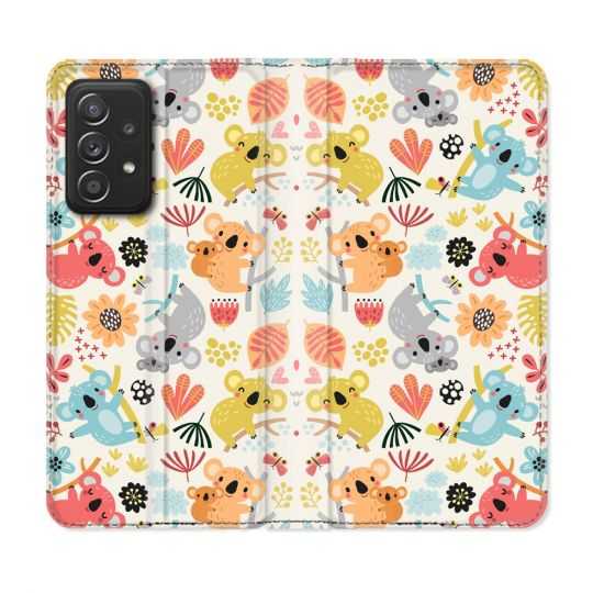 Housse Cuir Portefeuille Pour Samsung Galaxy A52 / A52S Animal Koala Pattern