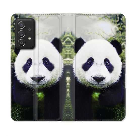 Housse Cuir Portefeuille Pour Samsung Galaxy A52 / A52S Animal Panda Color