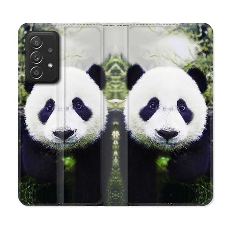 Housse Cuir Portefeuille Pour Samsung Galaxy A52 / A52S Animal Panda Color