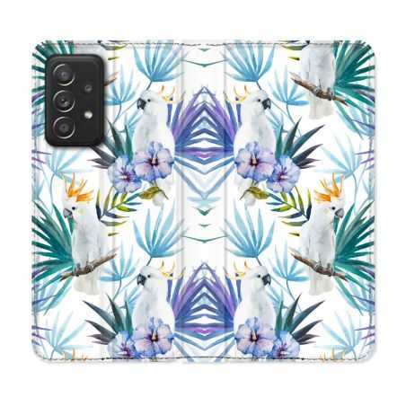 Housse Cuir Portefeuille Pour Samsung Galaxy A52 / A52S Animal Perroquet Peinture