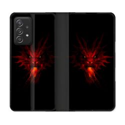 Housse Cuir Portefeuille Pour Samsung Galaxy A52 / A52S Fantastique Dragon Feu