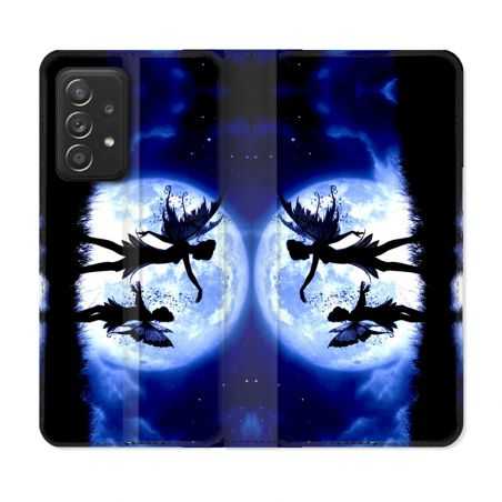 Housse Cuir Portefeuille Pour Samsung Galaxy A52 / A52S Fantastique Fee Lune