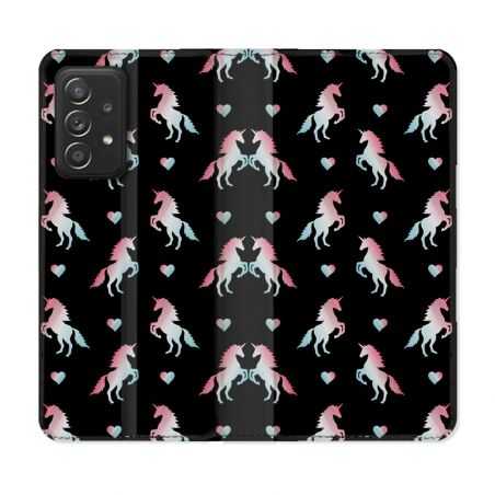 Housse Cuir Portefeuille Pour Samsung Galaxy A52 / A52S Fantastique Licorne Pattern