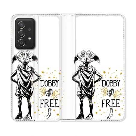 Housse Cuir Portefeuille Pour Samsung Galaxy A52 / A52S Harry Potter Dobby Free Blanc