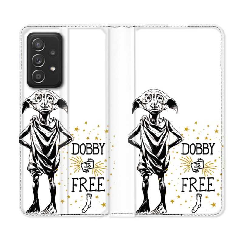 Housse Cuir Portefeuille Pour Samsung Galaxy A52 / A52S Harry Potter Dobby Free Blanc