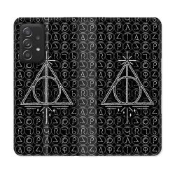 Housse Cuir Portefeuille Pour Samsung Galaxy A52 / A52S Harry Potter Hollows Triangle Noir