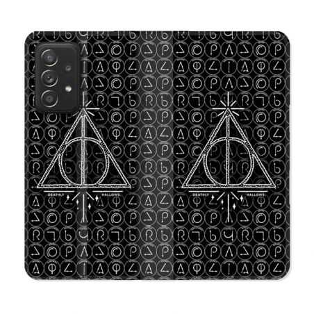 Housse Cuir Portefeuille Pour Samsung Galaxy A52 / A52S Harry Potter Hollows Triangle Noir