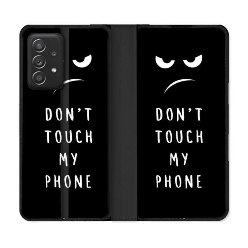 Housse Cuir Portefeuille Pour Samsung Galaxy A52 / A52S Humour Don't Touch