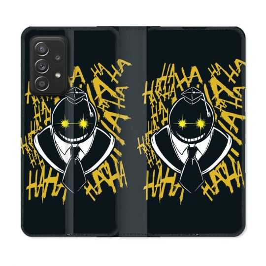Housse Cuir Portefeuille Pour Samsung Galaxy A52 / A52S Manga Assassination Classroom Kuro Noir