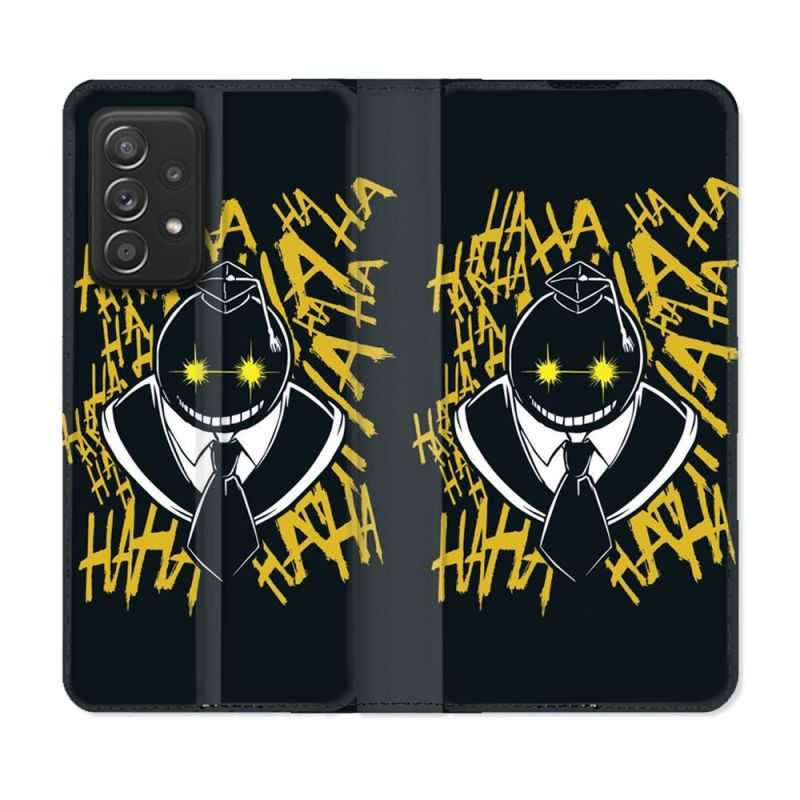 Housse Cuir Portefeuille Pour Samsung Galaxy A52 / A52S Manga Assassination Classroom Kuro Noir