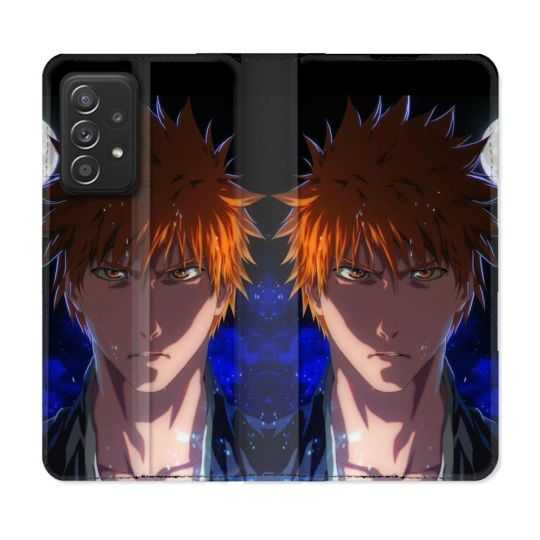 Housse Cuir Portefeuille Pour Samsung Galaxy A52 / A52S Manga Bleach Ichigo