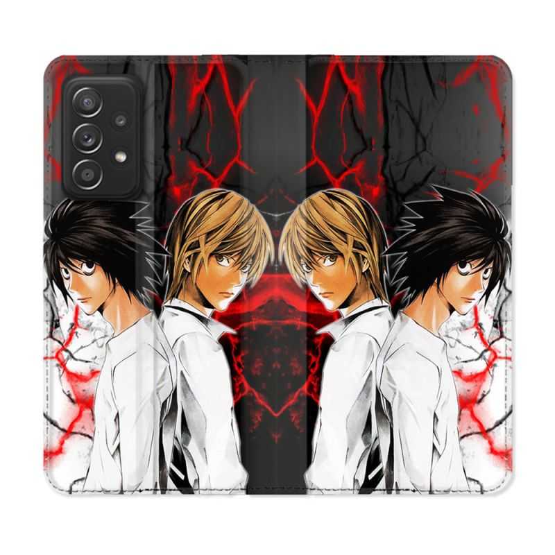 Housse Cuir Portefeuille Pour Samsung Galaxy A52 / A52S Manga Death Note Duo