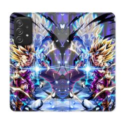 Housse Cuir Portefeuille Pour Samsung Galaxy A52 / A52S Manga Dragon Ball Sangohan Duo