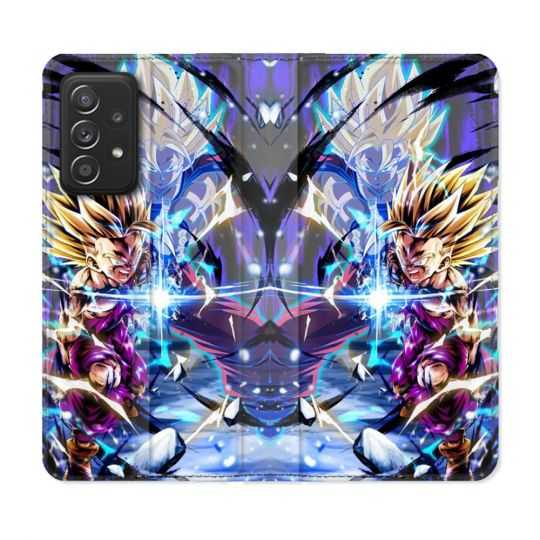 Housse Cuir Portefeuille Pour Samsung Galaxy A52 / A52S Manga Dragon Ball Sangohan Duo
