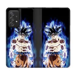 Housse Cuir Portefeuille Pour Samsung Galaxy A52 / A52S Manga Dragon Ball Sangoku Noir
