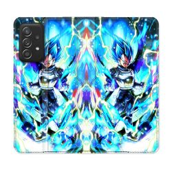 Housse Cuir Portefeuille Pour Samsung Galaxy A52 / A52S Manga Dragon Ball Vegeta Bleu