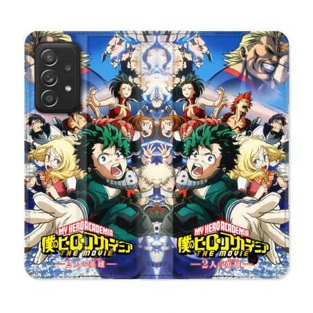 Housse Cuir Portefeuille Pour Samsung Galaxy A52 / A52S Manga My Hero Academia Affiche