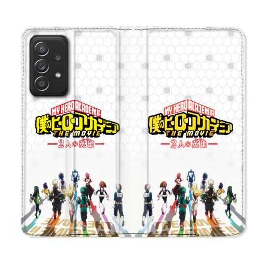 Housse Cuir Portefeuille Pour Samsung Galaxy A52 / A52S Manga My Hero Academia Blanc