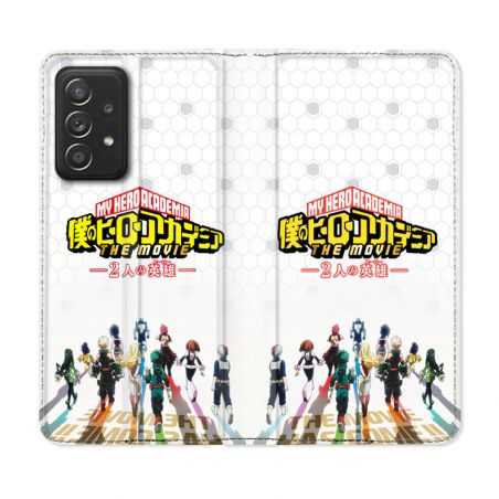 Housse Cuir Portefeuille Pour Samsung Galaxy A52 / A52S Manga My Hero Academia Blanc