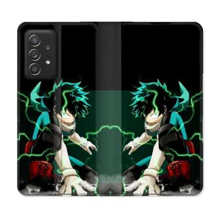 Housse Cuir Portefeuille Pour Samsung Galaxy A52 / A52S Manga My Hero Academia Deku
