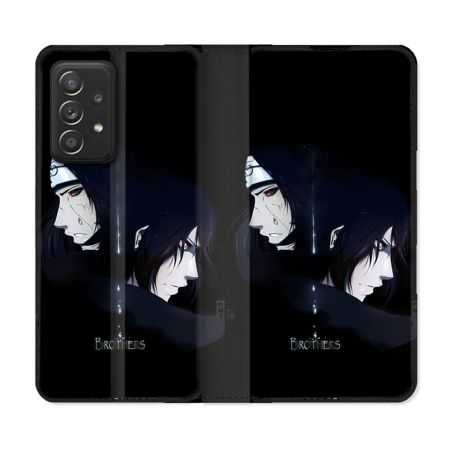 Housse Cuir Portefeuille Pour Samsung Galaxy A52 / A52S Manga Naruto Sasuke Itachi