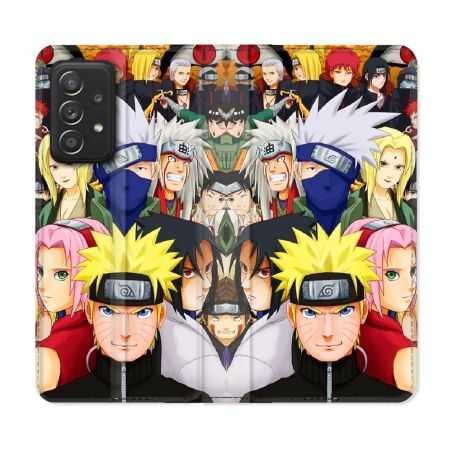 Housse Cuir Portefeuille Pour Samsung Galaxy A52 / A52S Manga Naruto Team