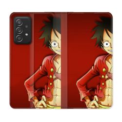 Housse Cuir Portefeuille Pour Samsung Galaxy A52 / A52S Manga One Piece Luffy