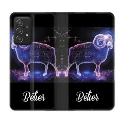 Housse Cuir Portefeuille Pour Samsung Galaxy A52 / A52S Signe Zodiaque 2 Bélier
