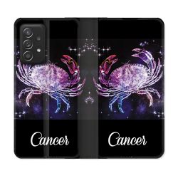 Housse Cuir Portefeuille Pour Samsung Galaxy A52 / A52S Signe Zodiaque 2 Cancer
