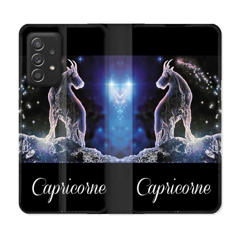 Housse Cuir Portefeuille Pour Samsung Galaxy A52 / A52S Signe Zodiaque 2 Capricorne
