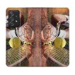 Housse Cuir Portefeuille Pour Samsung Galaxy A52 / A52S Sport Tennis Glissade