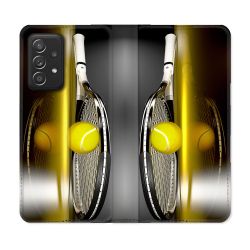Housse Cuir Portefeuille Pour Samsung Galaxy A52 / A52S Sport Tennis Reflet
