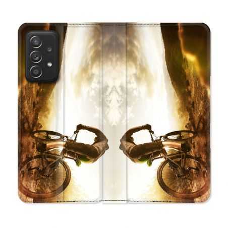 Housse Cuir Portefeuille Pour Samsung Galaxy A52 / A52S Sport VTT Soleil