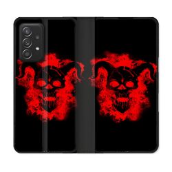 Housse Cuir Portefeuille Pour Samsung Galaxy A52 / A52S Tete de Mort Diable