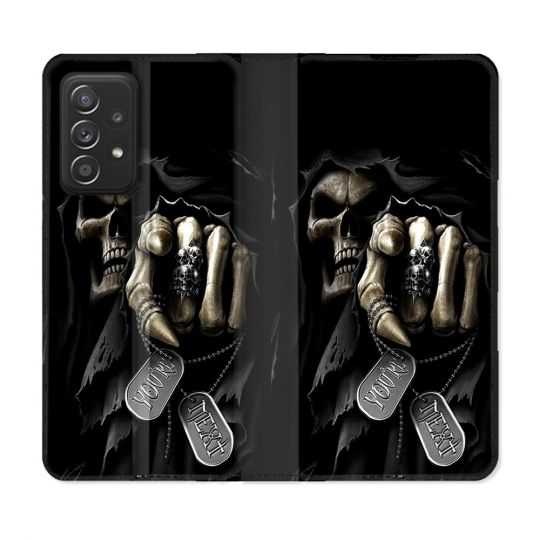 Housse Cuir Portefeuille Pour Samsung Galaxy A52 / A52S Tete de Mort Your Next