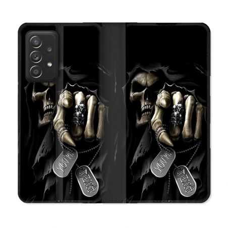 Housse Cuir Portefeuille Pour Samsung Galaxy A52 / A52S Tete de Mort Your Next