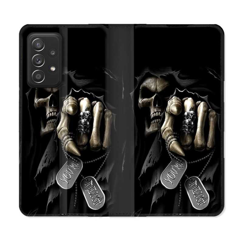 Housse Cuir Portefeuille Pour Samsung Galaxy A52 / A52S Tete de Mort Your Next