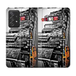 Housse Cuir Portefeuille Pour Samsung Galaxy A52 / A52S Voyage Amerique USA New York Taxi
