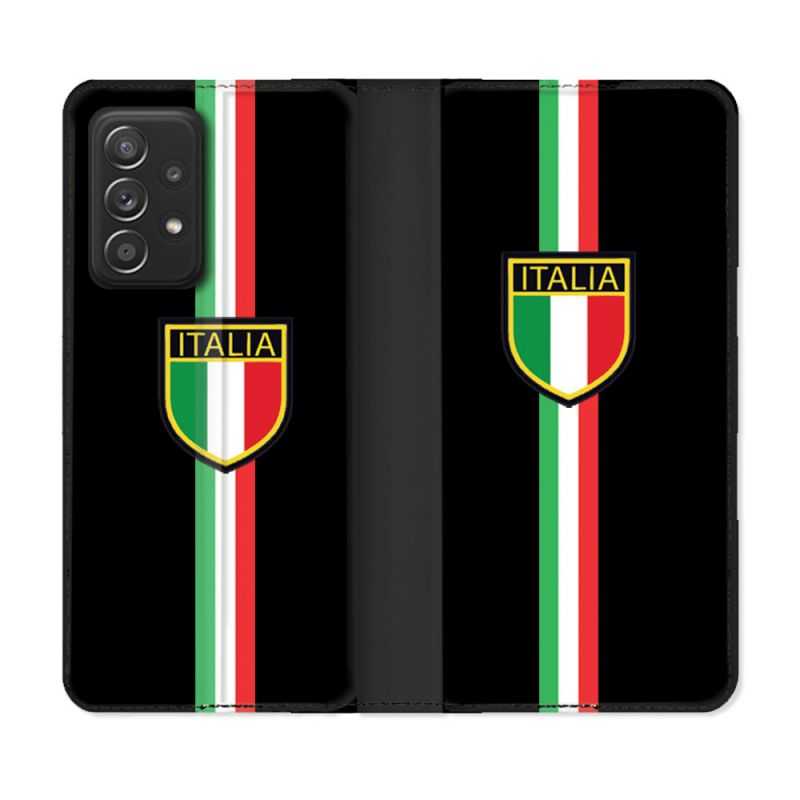 Housse Cuir Portefeuille Pour Samsung Galaxy A52 / A52S Voyage Italie 3 Noir